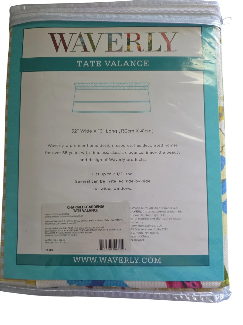Waverly Tate Valance Floral Charmed Gardenia 52